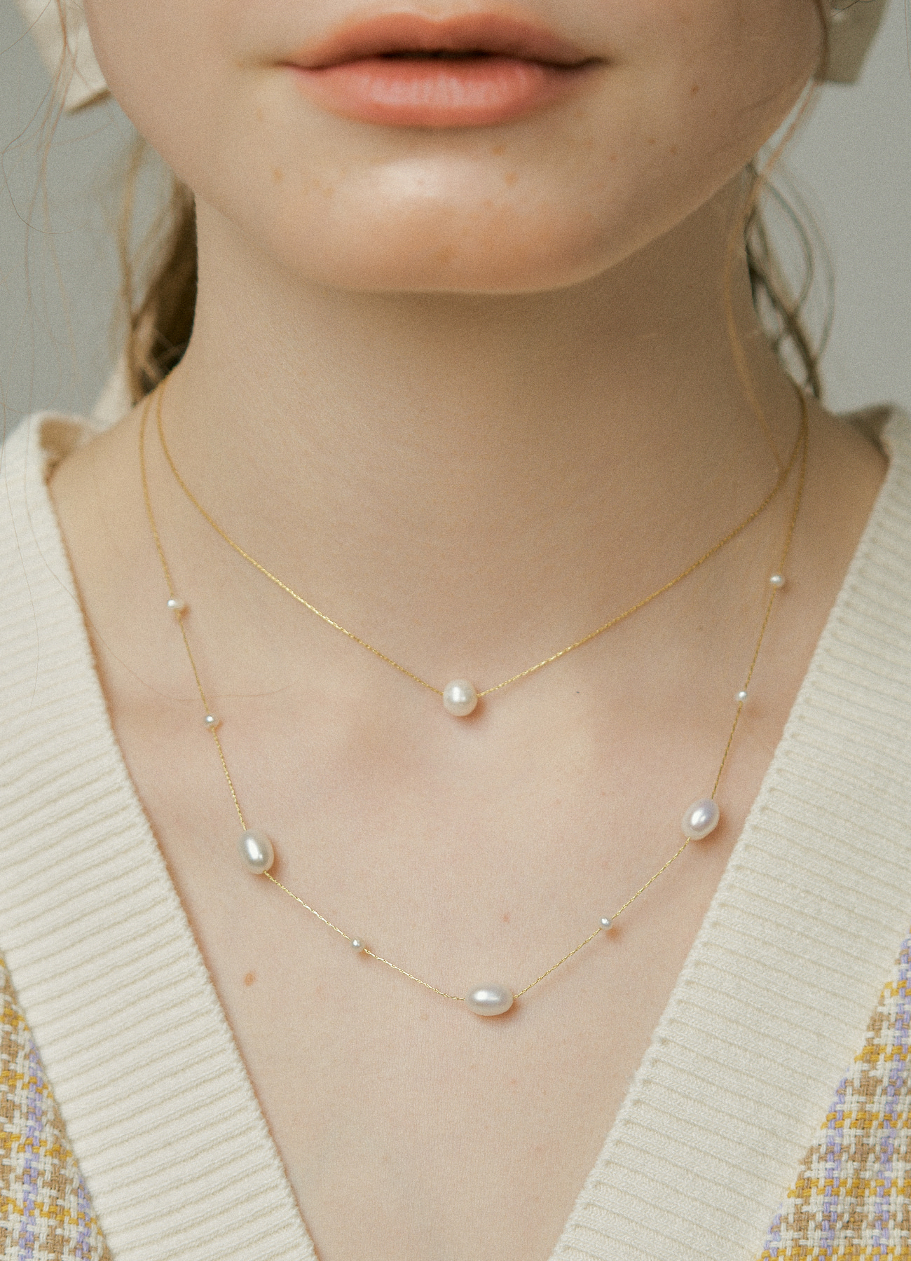 [2set] Lady pearl Necklace