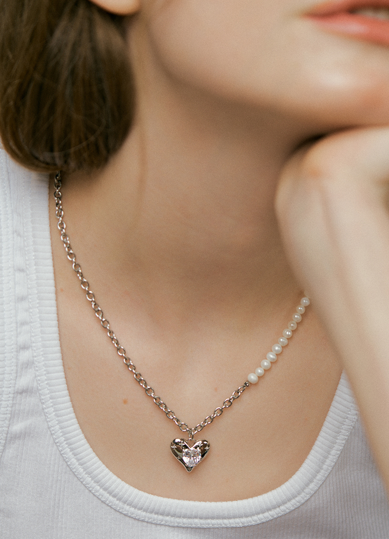 Mixed chain heart Necklace