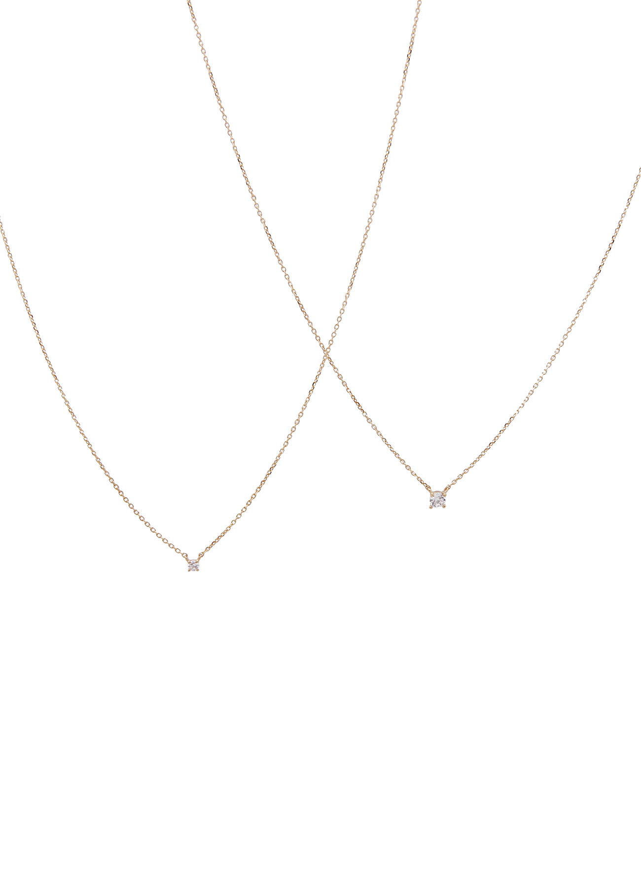 zirconia Gold14k Necklace[2size]