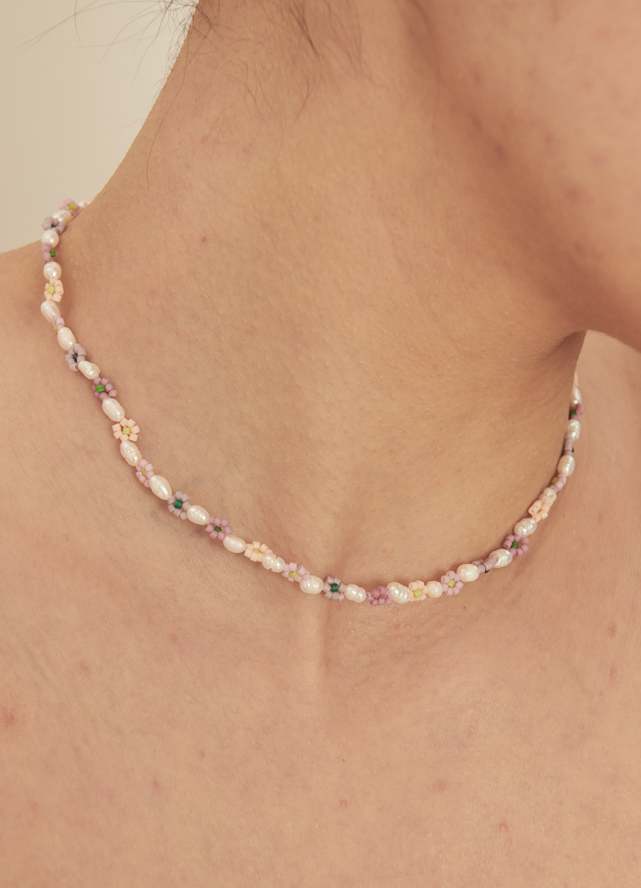 Floral beads pearl Necklace