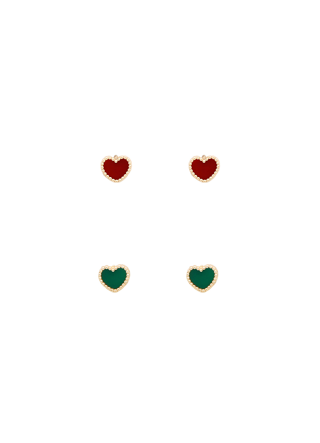 14K GOLD color heart Earrings[2color]