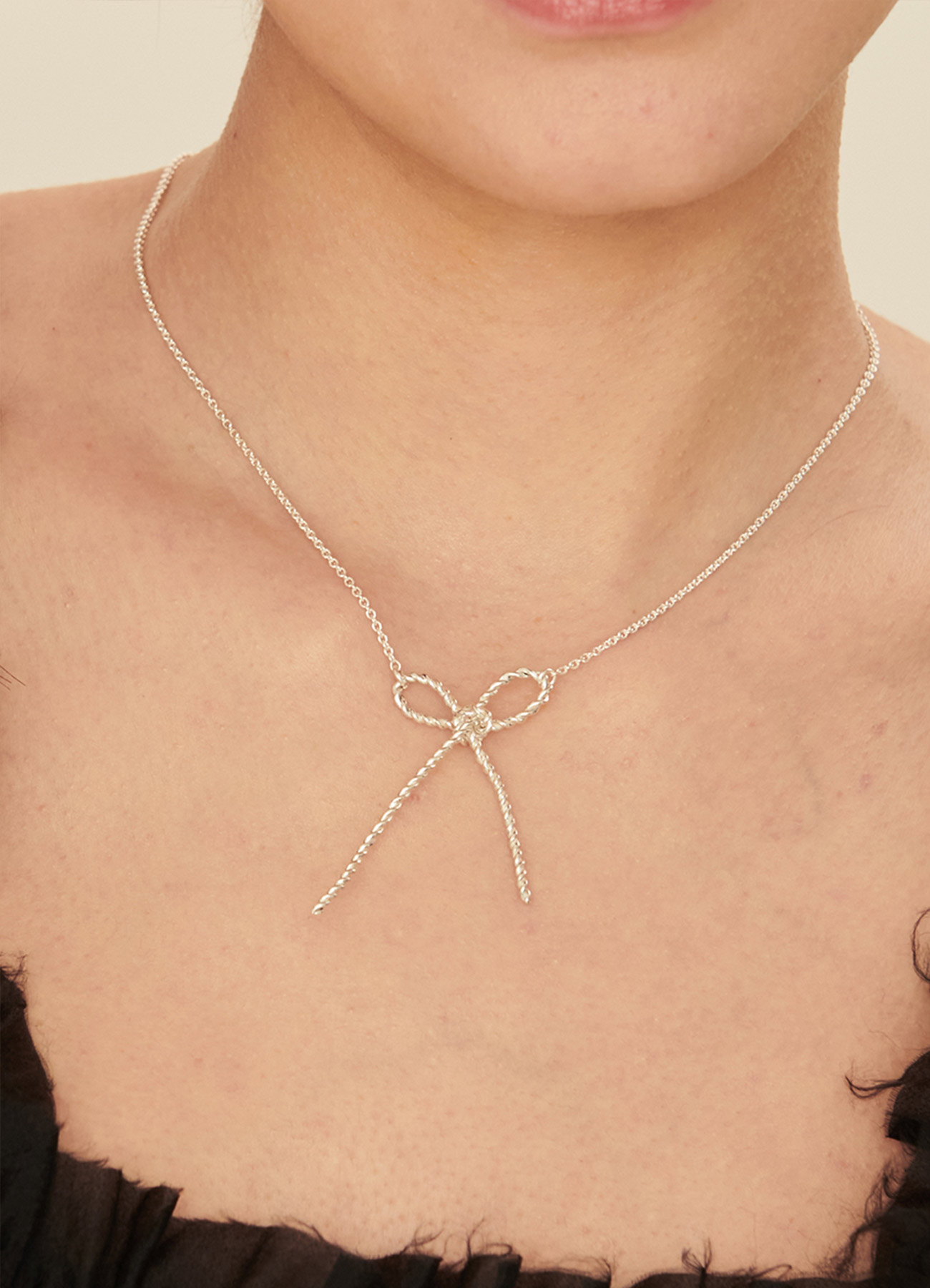 Knot ribbon silver925 Necklace